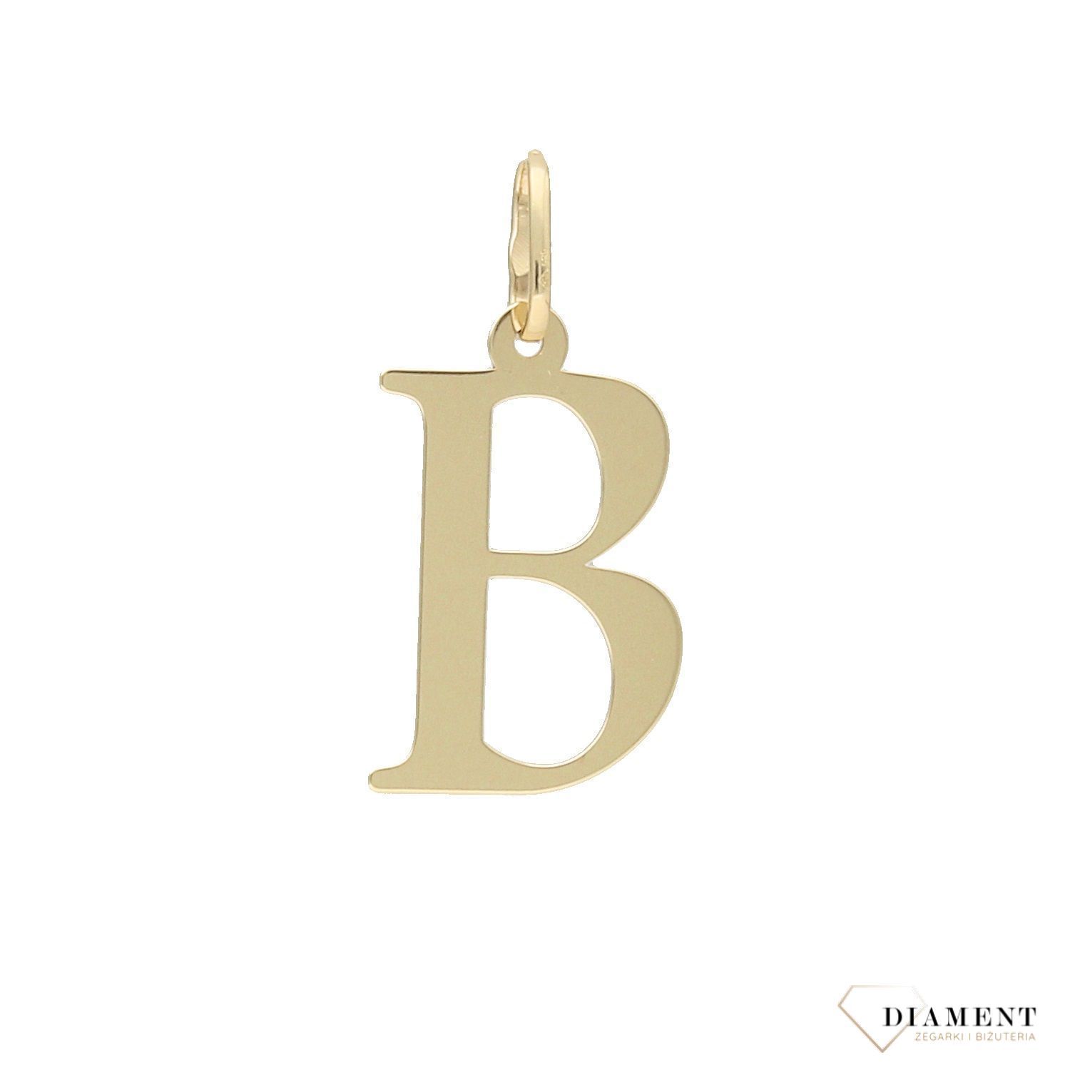 Modna złota zawieszkaZawieszka w kształcie litery B..jpg